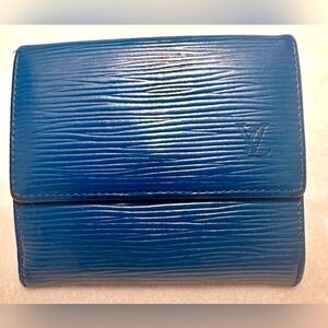 LOUIS VUITTON blue Epi Tri-fold Wallet